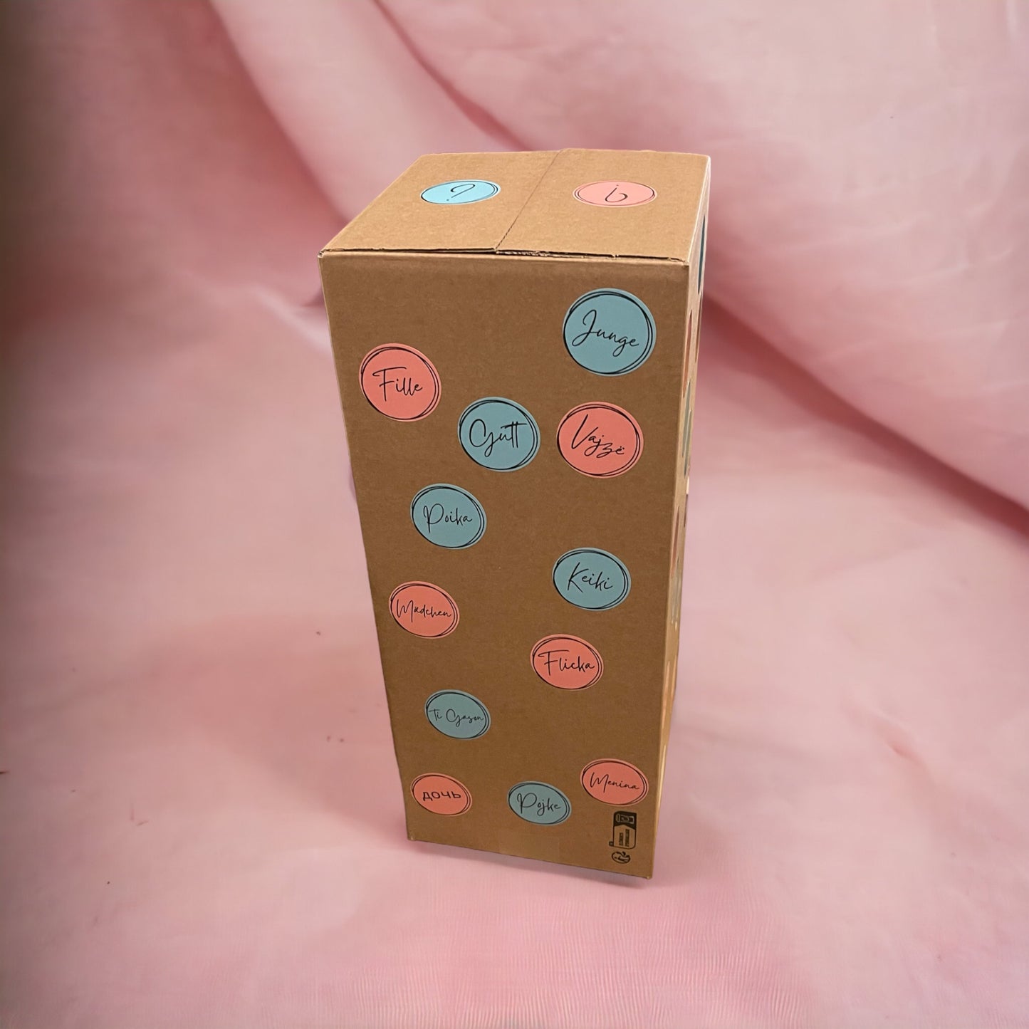 CARTON À CONFETTIS FILLE TÉLÉCOMMANDÉ POUR GENDER REVEAL PARTY